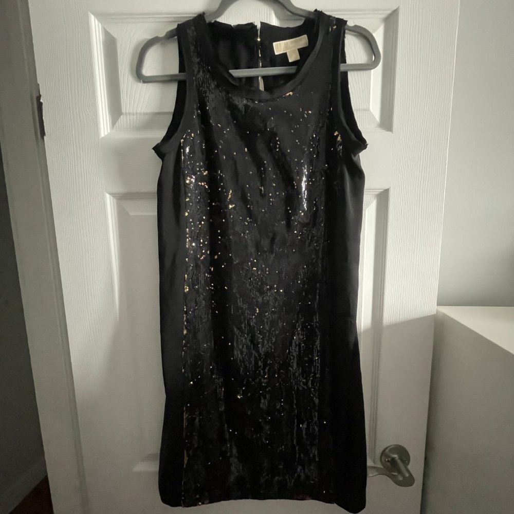 MICHAEL KORS Black & Gold Sequin Mini Dress - Size 4 - $40 OBO